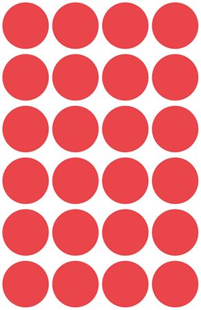 Etikett, 18 mm, kör, eltávolítható, AVERY ZWECKFORM, piros, 96 etikett/csomag